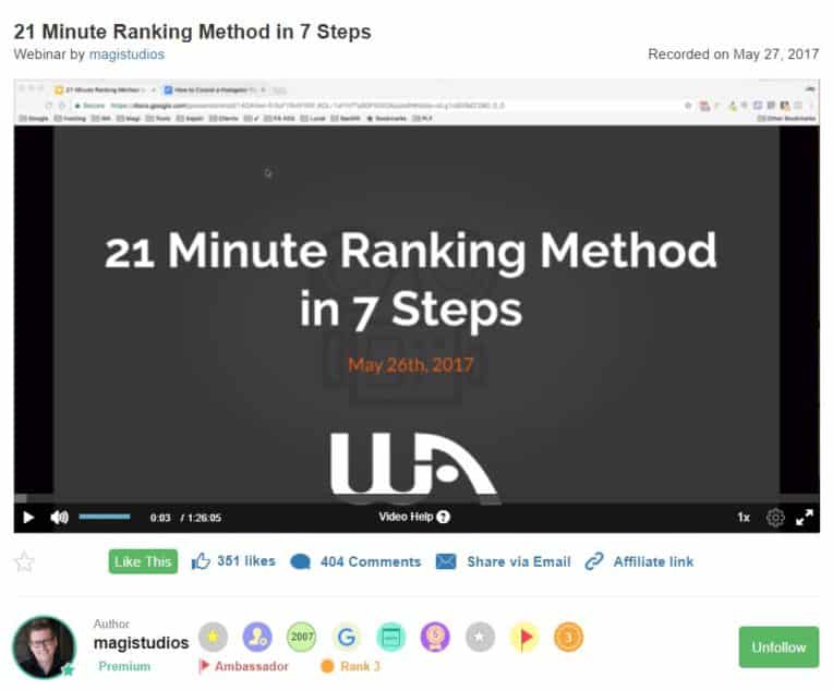 21 minute ranking method